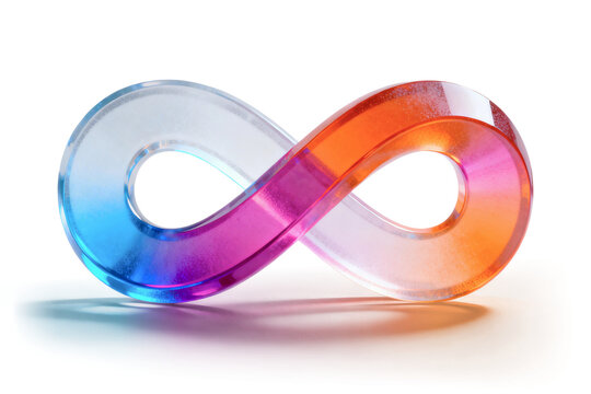 Infinity symbol representing mathematical concepts of finite limits continuity and abstract theory with transparent background and shadow