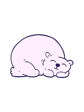 vibrating motion animation of a happy polar bear sleeping