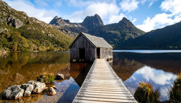 Cradle Mountain-Lake St Clair National Park - Dove Lake Boat Shed.