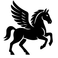 Fototapeta premium Pegasus Silhouette, Silhouette of Pegasus, the winged horse from mythology