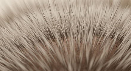 Fototapeta premium Close-up view of soft, fluffy fur texture with light beige and brown hues