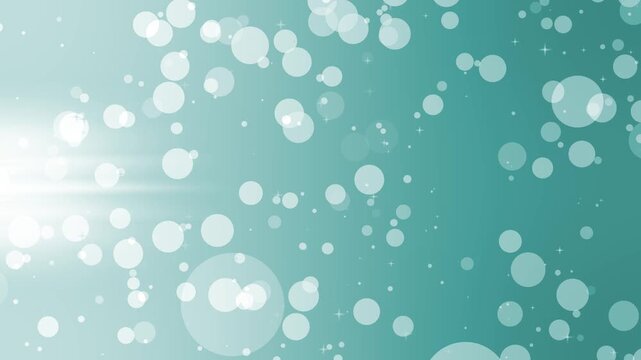 Abstract bokeh background with light flares and scattered circular light spots animation, soft gradient from left light to deeper right small sparkles