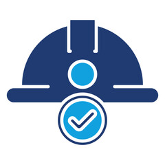 Hard Hat Flat Blue Icon