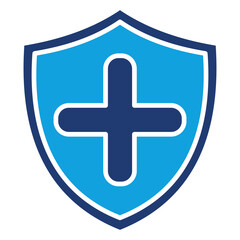 Fototapeta premium Health Protection Flat Blue Icon