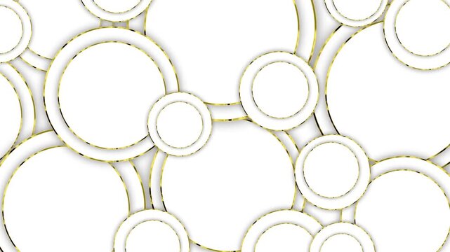 Abstract seamless pattern of overlapping circles with edged borders animation background