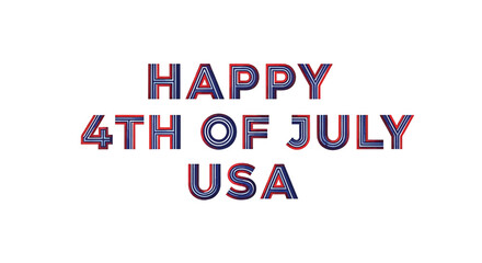 Happy 4th of July USA text