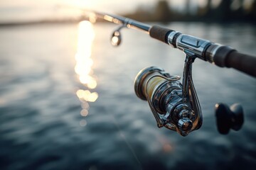 Obraz premium Fishing gear prepared for catch on water