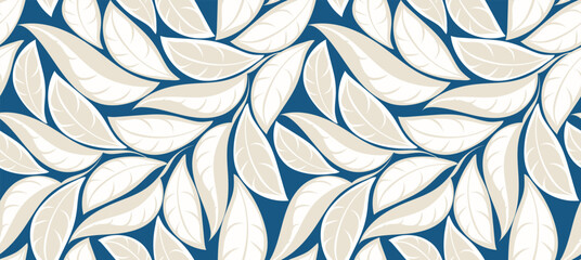 Seamless leaves pattern background. Hand draw autumn leaves pattern © akın demirci