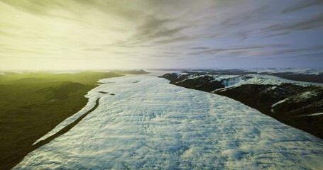 Aerial ice route suited for adventure travel campaigns, dramatic light and expansive frozen terrain evoke expedition, guide services and outdoor lifestyle © icetray