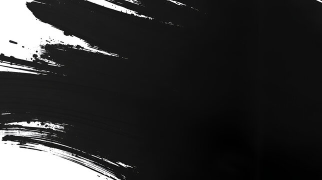 Abstract Paint Brush Black Luma Matte Transition on White Background With Several Stokes Building Up To Solid Black for motion graphics, masks, transitions, fades, mattes, reveals.