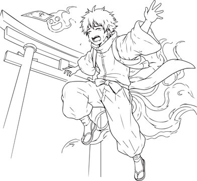 Stealthy Ninja With Kunai Knife