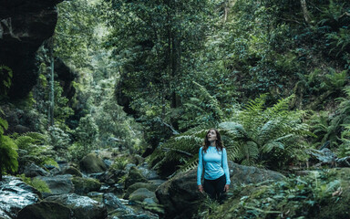 young woman in the forest