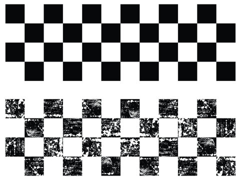 Two black and white checkered grunge backgrouds
