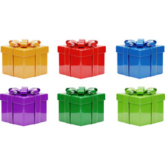 Naklejka premium Colorful Plastic Toy Blocks with Bows.