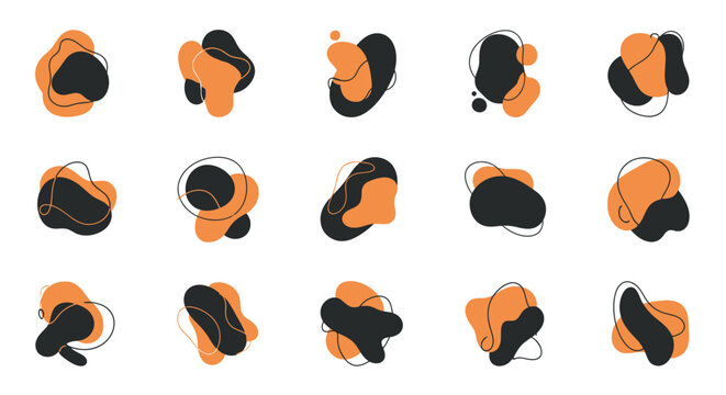 Abstract organic shapes set. Modern graphic elements.