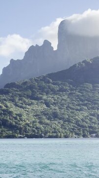 Mount Otemanu Rising Above Tropical Lagoon in Bora Bora, French Polynesia