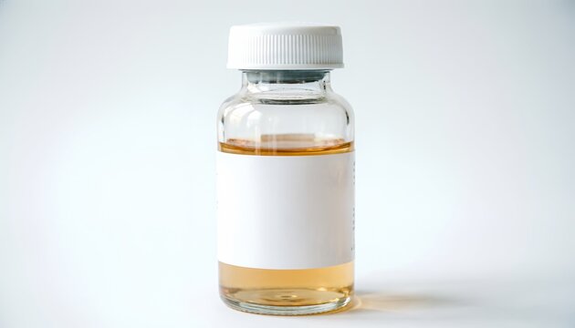 Botol Kaca Berisi Cairan Kuning Minimalis