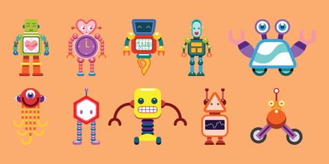 Obraz premium Vector illustration robots