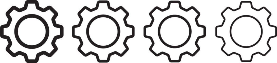 connected to each other icon isolated on white background. mechanical parts engineering and technology