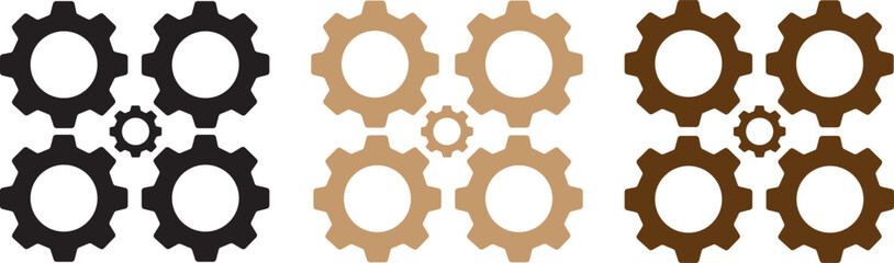 connected to each other icon isolated on white background. mechanical parts engineering and technology