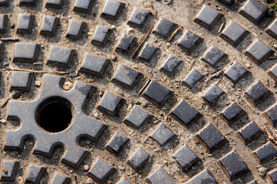 Detail eines Gullideckels