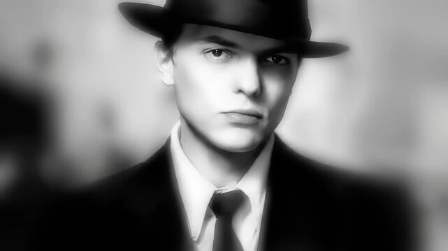 Man in Suit and Hat Thinking Deeply.