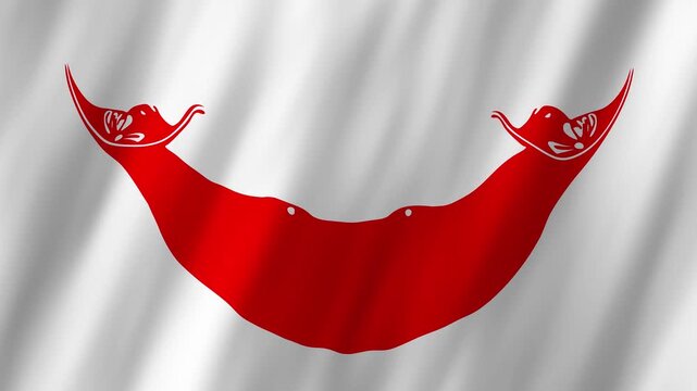 Easter Island Rapa Nui Flag Waving, Polynesian Culture 4K Animation