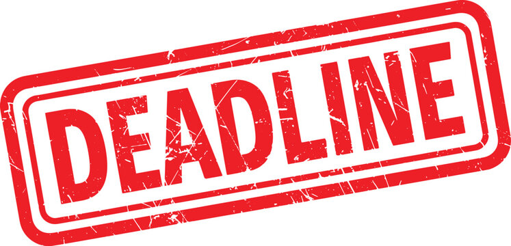 DEADLINE red rubber stamp text