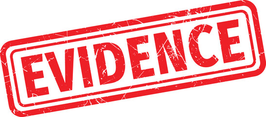 EVIDENCE red rubber stamp text © Raihan