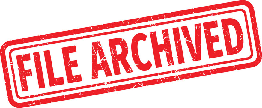 FILE ARCHIVED red rubber stamp text