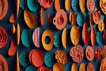 Bold contrast paper cut shapes