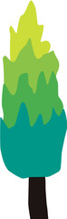 Cute cartoon tree illustration for foliage background © sawatagi