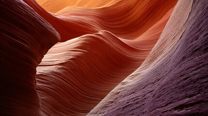 Obraz premium Contrasting Sandstone Textures in Red, Orange, and Purple