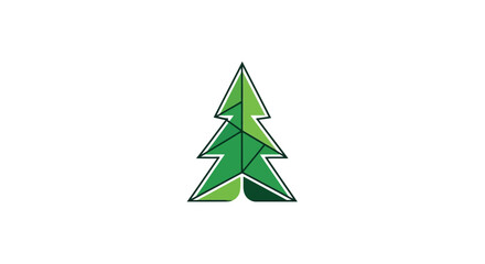Fototapeta premium Green Christmas Tree Icon Graphic.