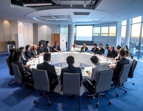 Business people in a meeting room.
