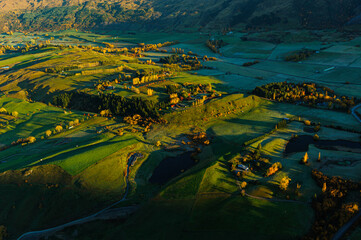 Golden Morning Light on Farmland Between Queenstown and Arrowtown  © hong