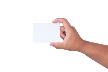 Obraz premium hand holding blank business card
