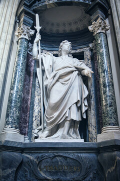 Color photo of the statue of Saint Jude Thaddeus in the Basilica of St. John Lateran in Rome.