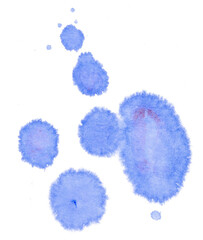 Blue Watercolor Ink Blots Abstract Background