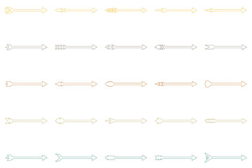 Obraz premium Collection of Decorative Arrows Outline Icon