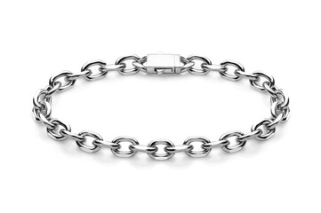 Obraz premium Silver chain bracelet, shiny metal, jewelry, accessory, luxury
