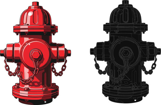 Fire hydrant comparison with red and black color