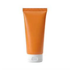 Orange body lotion tube bottle mockup isolated on transparent background