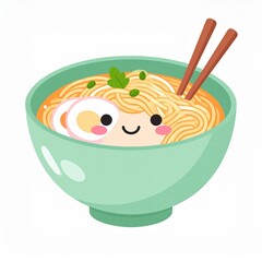 Niedliche Nudelsuppe im Kawaii Look