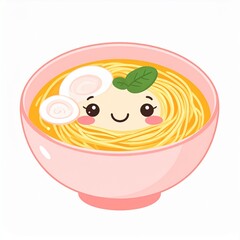 Niedliche Nudelsuppe im Kawaii Look