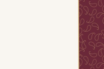Gold Red Border Paisley Print for Presentations Documents Certificates