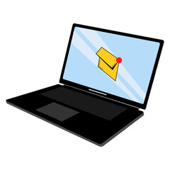 Laptop and envelope, mail, software