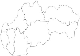 Outline map of Slovakia on white background