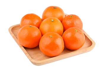 Mandarin on wooden plate