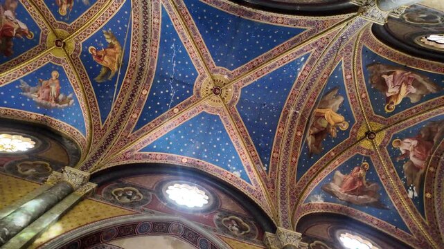 360 VR View Of Gothic Starry Ceiling In Santa Maria Sopra Minerva
